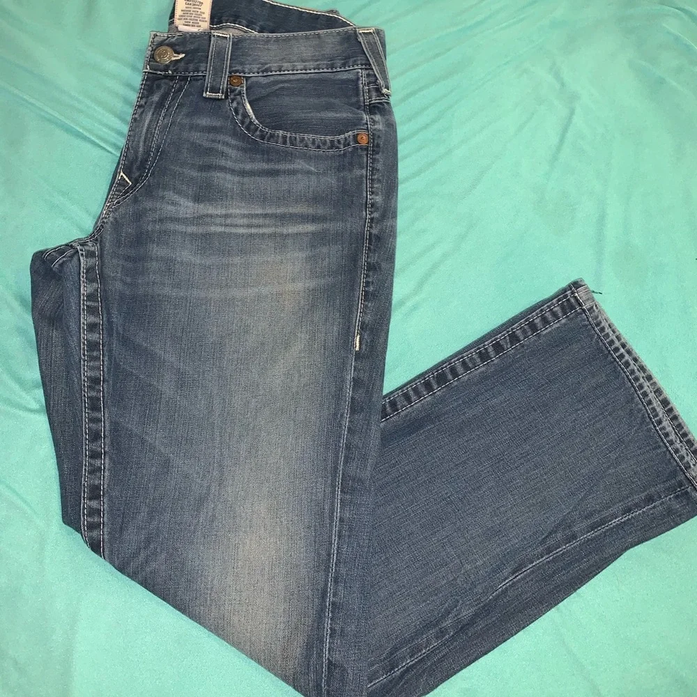 True Religion Ricky Straight Leg Jeans Size 34 Made in USA‎